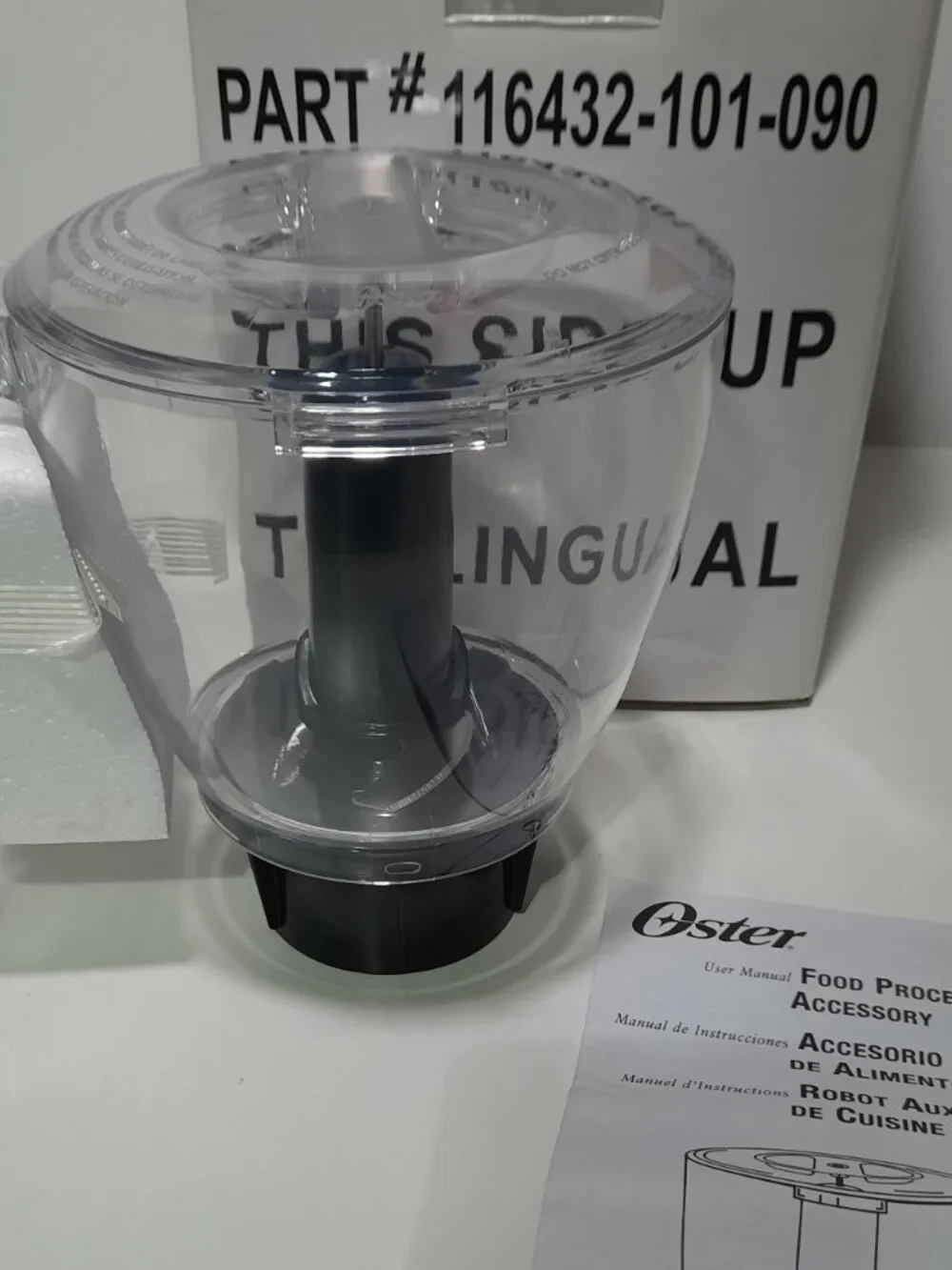 Oster Blender 3-Cup Food Processor Attachment 116432-101-090 NIB Replacement